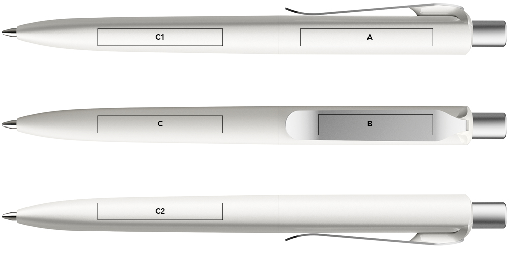 Powierzchnia znakowania długopisu prodir DS8 z metalowm klipem